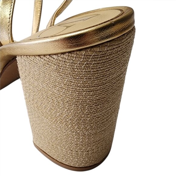 Valentino Garavani One Stud Raffia Ankle-Strap Pumps 37 1/2 - Picture 13 of 16